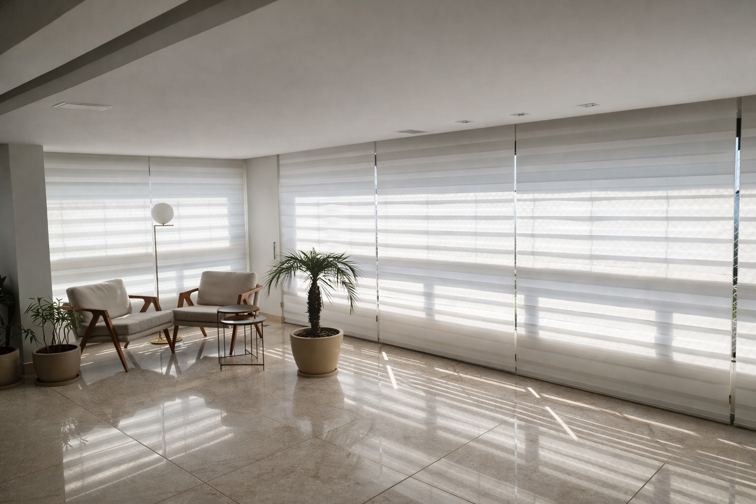 Persiana Double Vision em sala de estar